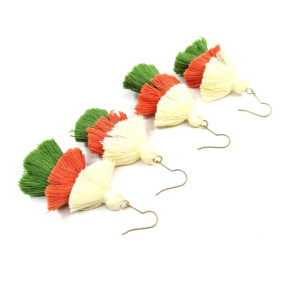 أقراط شرابة صغيرة بتصميم عقدة من اليشم الأسود، تصميم كلاسيكي عصري للأطفال، مطلية بالفضة والذهب الوردي، صديقة للبيئة وعالية الجودة - Product Image 3