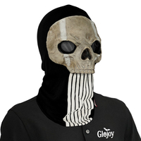 Masque en latex effrayant Call of Duty avec texture de crâne de démon et visage de fantôme pour Halloween, maison hantée, escape room, accessoire personnalisable