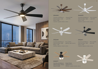 Ventilateur de plafond à moteur DC de 20 pouces, 6 vitesses, télécommande, lumière LED à 3 couleurs, design moderne en métal pour chambre à coucher, garantie de 10 ans