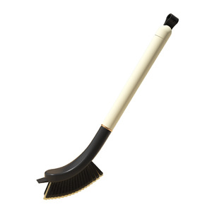 Multi Functional Crevice Brush With Spatula And Clip Black White Color <b>Blocking</b> Nylon Bristle For Kitchen <b>Corner</b> Cleaning - Product Image 2