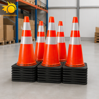 Cône de signalisation orange anti-collision de 750 mm avec bandes réfléchissantes, base lourde, cône de sécurité pour chantier routier