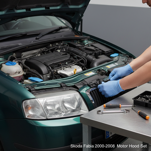 ชุดฝากระโปรงหน้ารถ Skoda Fabia ปี 2000-2008 แบบบนและล่าง Alt-Ust ขนาดเดียว ผลิตในตุรกี สำหรับครอบเครื่องยนต์ - Product Image 3