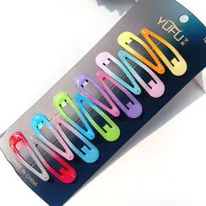 Colorful Gradient Color Shiny Children's Buckle Water Droplet Clip The Best Quality Fashionable Hair Clip Accessory