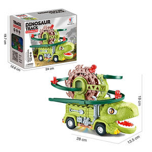 Ept theo dõi xe đường sắt Dino roller coaster tránh chướng ngại vật phổ đèn âm thanh khủng long xe tải đồ chơi - Product Image 6