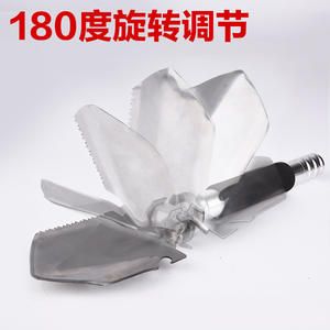 Mini pala multifunción de 44 cm con agarre ergonómico, equipo de supervivencia para acampar al aire libre, para viajes por carretera - Product Image 3