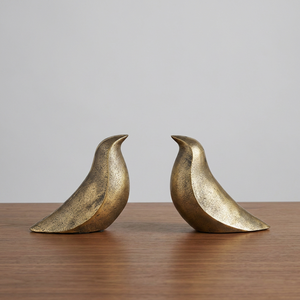 AK Brass Antique Brass Finish Aluminium Bird Shape Metal <b>Bookends</b> Set of 2 Decorative Book Ends for Shelf Desk Home Decor - Product Image 4
