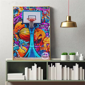 Pop Art Graffiti Basketball Affiches sur Toile Joueurs Célèbres Conception pour <span class=keywords><strong>Chambre</strong></span> D'enfants Décoration De La Maison Style Art Déco - Product Image 4