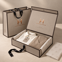 Ensemble de boîtes cadeaux pour vêtements avec fermeture magnétique pliable personnalisée, emballage en papier de luxe pour vêtements, Lionwrapack
