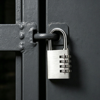 Cadenas à combinaison en aluminium Anin, sans clé, antivol, étanche IP65, avec anse chromée et roulement à billes antirouille