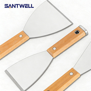 Espátula de Acero Inoxidable de Alta Resistencia / Raspador de Cemento con Mango de Madera de Abedul, Diseño Perforable para Martillo, Hoja Engrosada - Product Image 6