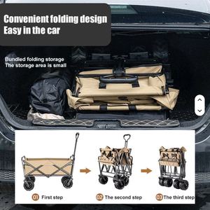 Складная тележка-вагон 130л / 150л с бесшумными универсальными колесами, сверхпрочная, для покупок - Product Image 6