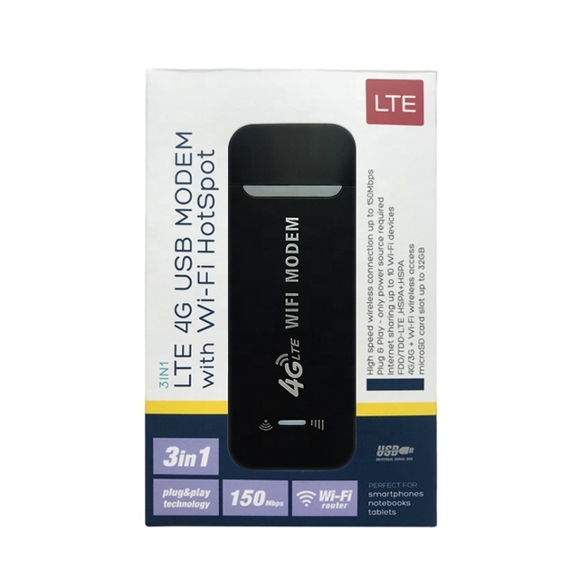 Factory OEM USB Modem LTE Cat4 150Mbps 4G Wifi USB Dongle Modem Mobile Hotspot Small Unlimited Data Network Support SIM Card