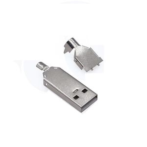 Conector USB-A Macho 2.0 de Cuerpo Corto, Juego de 3 Piezas (Tri-Partición) para Ensamblaje de Cables de Datos - Product Image 5