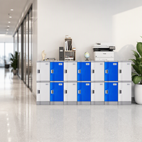 Grand casier de rangement pour cuisine commerciale avec serrure à combinaison et serrure électronique, casier de bureau résistant à la rouille