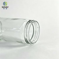 Pot en verre cylindrique haut et fin de 450 ml, transparent, avec couvercle fileté, pour la mise en conserve à domicile, le stockage des épices et l'emballage commercial