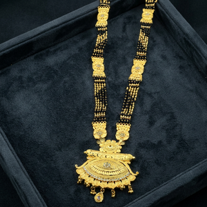 Wholesale 24K Micro Gold AD Stone Long Mangalsutra With Big Pendant, Traditional Wedding AD Mangalsutra, Fashion AD Mangalsutra. - Product Image 1