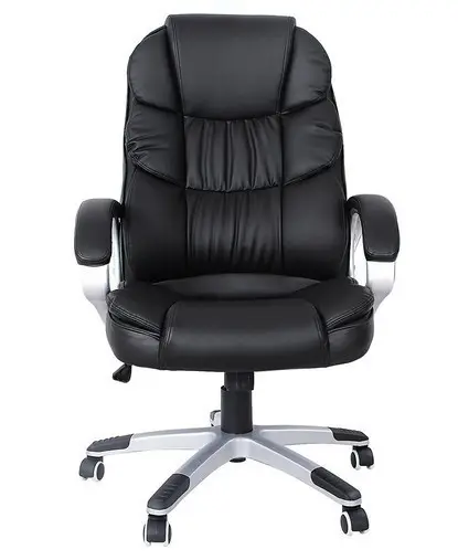 Chaise de bureau ergonomique pivotante et confortable en cuir