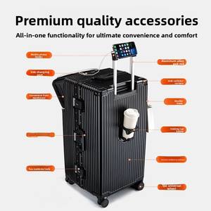 Valise multifonctionnelle à ouverture frontale en polycarbonate, grande capacité de 30 pouces ; Valise de voyage à roulettes de 20 pouces avec serrure TSA universelle - Product Image 4