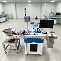 Machine de marquage laser UV à alimentation par bol vibrant avec téléchargement de données pour les bouchons de bouteilles de boissons et de cosmétiques