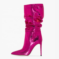 Bottes à talons hauts élégantes pour femme, design fantaisie, à lacets, bout pointu, en cuir, avec fermeture éclair à la cheville