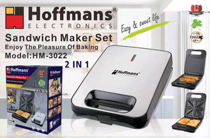 Nuovo Arrivo Hoffmans: <span class=keywords><strong>Tostapane</strong></span> per Sandwich con Piastre Rimovibili 2 in 1, Facile da Pulire, Rivestimento Antiaderente, Elettrodomestico da Cucina - Product Image 2