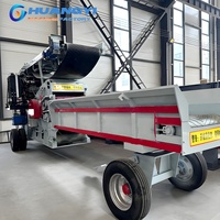 Industriële houtversnipperaar met zware trommel, houtkruimelsnijder en transportsysteem
