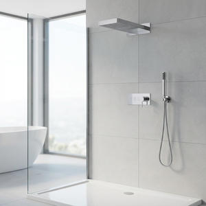 Sistema de Ducha Cromado Empotrado de Gran Venta, Conjunto de Ducha Cuadrada de Lluvia Montado en la Pared con Ducha de Mano - Product Image 4