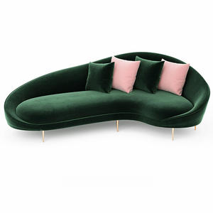 Set <span class=keywords><strong>Sofa</strong></span> kaki Logam Modern 3 tempat duduk, furnitur lobi Hotel tempat duduk santai mewah ruang tamu <span class=keywords><strong>Sofa</strong></span> beludru hijau zaitun - Product Image 1