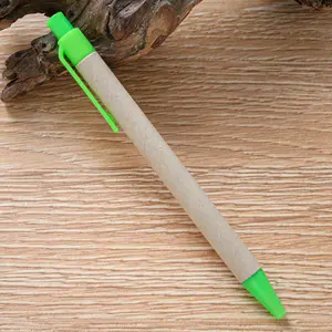 Custom Printing Recyclable Kraft Paper Pen For Promotion Multicolor Extremely Cheap Eco Cardboard Ball Pen