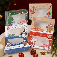 Boîtes cadeaux de Noël personnalisées avec motifs Père Noël, bonhomme de neige et pain d'épices, pré-assemblées, idéales pour les fêtes de Noël