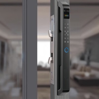 Serrure Tuya/TTlock Slim étanche IP65 avec déverrouillage par reconnaissance faciale 3D, pour verre coulissant encadré, caméra intégrée, utilisation extérieure, données cloud