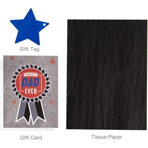 MAYPLUSS 13 Inch Gift Bag With Card And Tissue Paper Grey Medal Design For Fathers Day - Product Image 3