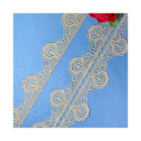 LEIXUSI 9cm Bordure en dentelle à fil doré soluble dans l'eau, accessoires pour manchettes, pour la décoration d'Abayas, de robes et de vêtements victoriens