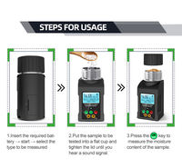 Portable Thermo Hygrometer Grain Moisture Meter LCD 5% Accuracy Measures 40 Kinds Grains Including Cocoa Beans Radish