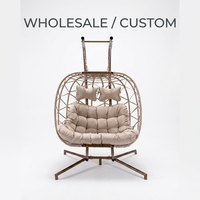 Fauteuil suspendu double en osier, nouveau design, pour 2 personnes, résistant aux intempéries, idéal pour jardin et complexe hôtelier, directement de l'usine
