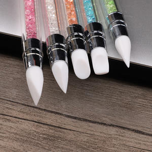 In <span class=keywords><strong>Silicone</strong></span> <span class=keywords><strong>punta</strong></span> Nail Art Set penna magica specchio polvere applicatore adesivo intaglio colla strumento di pressatura spazzola per unghie - Product Image 6