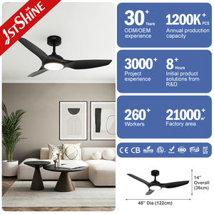 ผู้ผลิตพัดลมเพดาน LED 1stshine พัดลมเพดาน LED สไตล์โมเดิร์นเรียบง่าย พร้อมไฟหรี่แสงได้ - Product Image 3