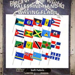 Bandera de Palestina con Logotipo Personalizado, Impresa Digitalmente en Material de Seda, con Asta Telescópica, Hermosos Gráficos - Product Image 2