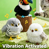 Jouet pour chat en forme d'oiseau vibrant et chantant, baguette électrique sonore anti-ennui pour chats