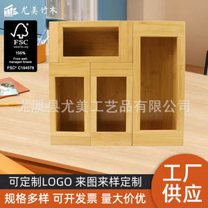 Bamboo and wood cling film <b>storage</b> <b>boxes</b>, <b>kitchen</b> drawer self-sealing bag organizers, food bags, garbage bags, drawer <b>storage</b> - Product Image 5
