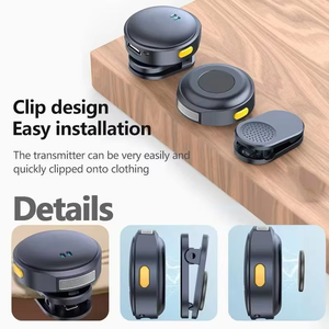 2mic không dây omni-directional ve áo Microphone với nút từ tính tiếng ồn hủy bỏ & đèn LED Type-C sạc pin trường hợp - Product Image 4