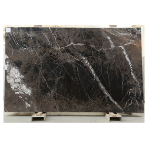 Losa de mármol marrón con vetas blancas Losa grande pulida Bruno Perla Marmor para encimera y Mesa - Product Image 1