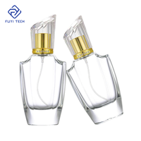 Flacon de parfum de luxe en verre transparent à fond épais avec bouchon doré/argenté, pulvérisateur à pompe, diffuseur à bâtonnets 50 ml pour homme/femme - Meilleures ventes