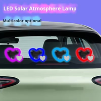 Nouvelle lumière d'avertissement solaire LED JYGD en forme de cœur, haute luminosité, adaptable à tous les véhicules, décoration intérieure lumineuse pour vitre arrière de voiture, sans câblage