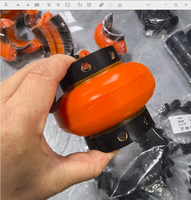 Accouplement avec accouplement en caoutchouc élastique de type divisé, type E3, corps élastique en polyuréthane orange