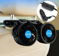 Areyourshop 12V Dual Head Car Cooling ventilatore d'aria oscillante per sedile posteriore
