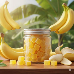 Gomitas de Plátano Novaloa con Mezcla de Extracto de Cáñamo, GABA y Magnesio, Antiestrés, Orgánicas, 30 Unidades, Etiqueta Blanca, FR Planting - Product Image 1