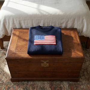 Suéter Jacquard Estilo Preppy Vintage con Diseño de la Bandera de Estados Unidos, para Hombre, Tejido Grueso 7GG, Jersey Retro con Estampado Animal, 100% Algodón, Invierno - Product Image 6