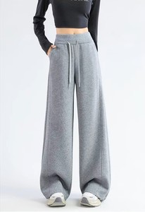 <span class=keywords><strong>Pantaloni</strong></span> Sportivi Americani da <span class=keywords><strong>Donna</strong></span> Autunno Inverno Nuovi con Vita Alta Elasticizzata, Morbidi, Foderati in Pile, Casual, Anti-Pilling, Gamba Larga - Product Image 5