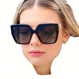 Gafas de Sol de Metal con Marco Grande, Estilo Vintage, Logotipo Personalizado, Gafas de Sol Cuadradas Extra Grandes para Mujer con Protección UV400 - Product Image 1